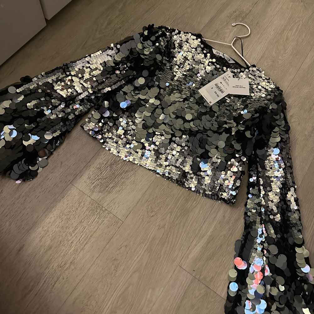Zara sequin crop top